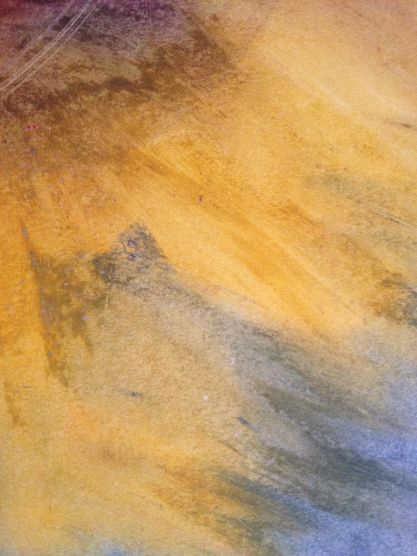 Amber and slate watercolour wash, suggesting breath and stillness
